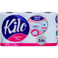Hartie igienica 3 straturi 153 foi Kilo Confort Plus 6 role 